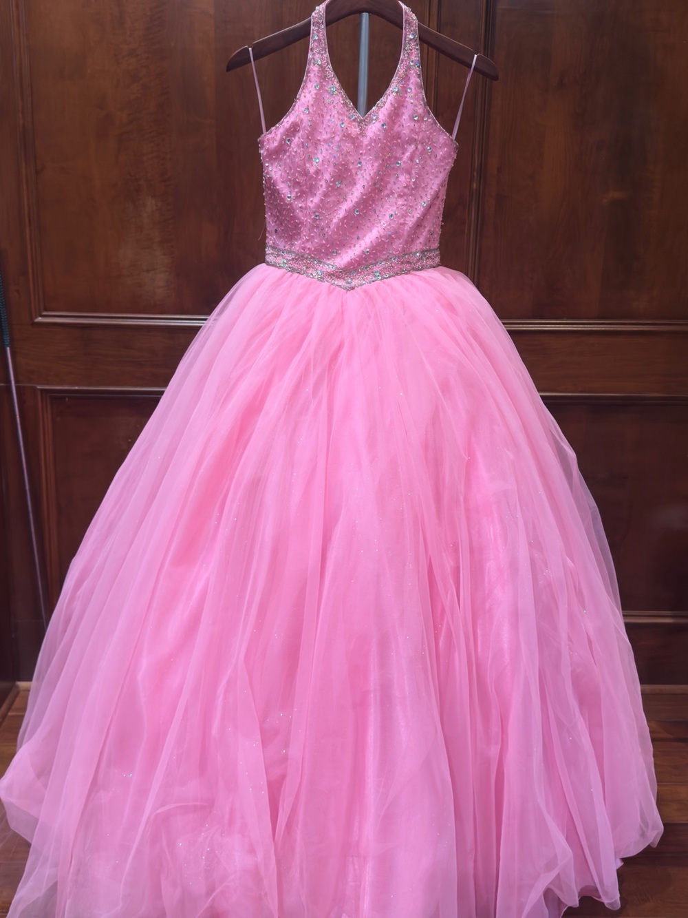 Sugar Pink Sequin Tulle Ball Gown